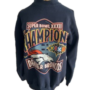 VTG -COLLECTION Men's DENVER BRONCOS SUPERBOWL XXXII Sweatshirt, Size M, Navy